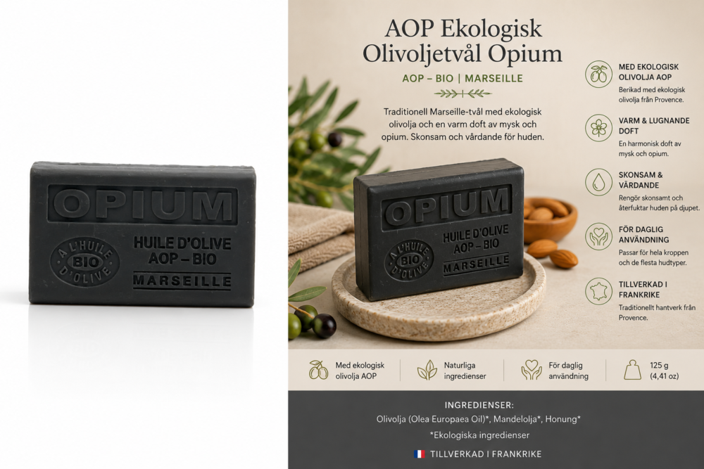 AOP Ekologisk Olivoljetvål Opium - Bild 2
