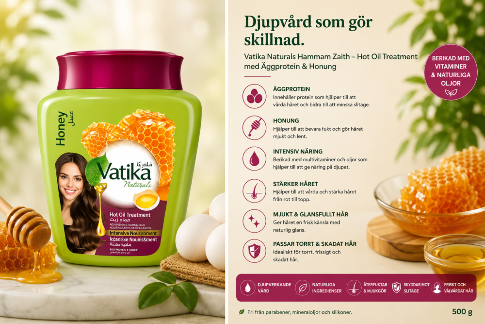 Vatika Naturals Egg Protein & Honey Hot Oil Hair Mask – Damage Repair - Bild 2