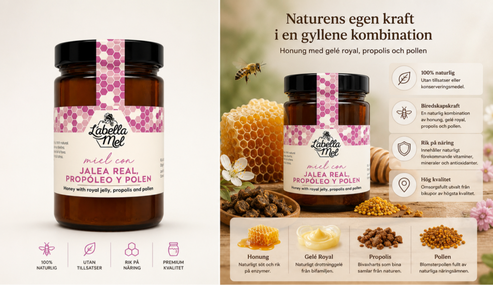 Honung med Gelé Royal, Propolis & Pollen – 500 g - Bild 2